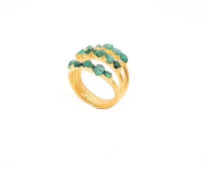 3 Lines Emerald Ring - FUSION Collection