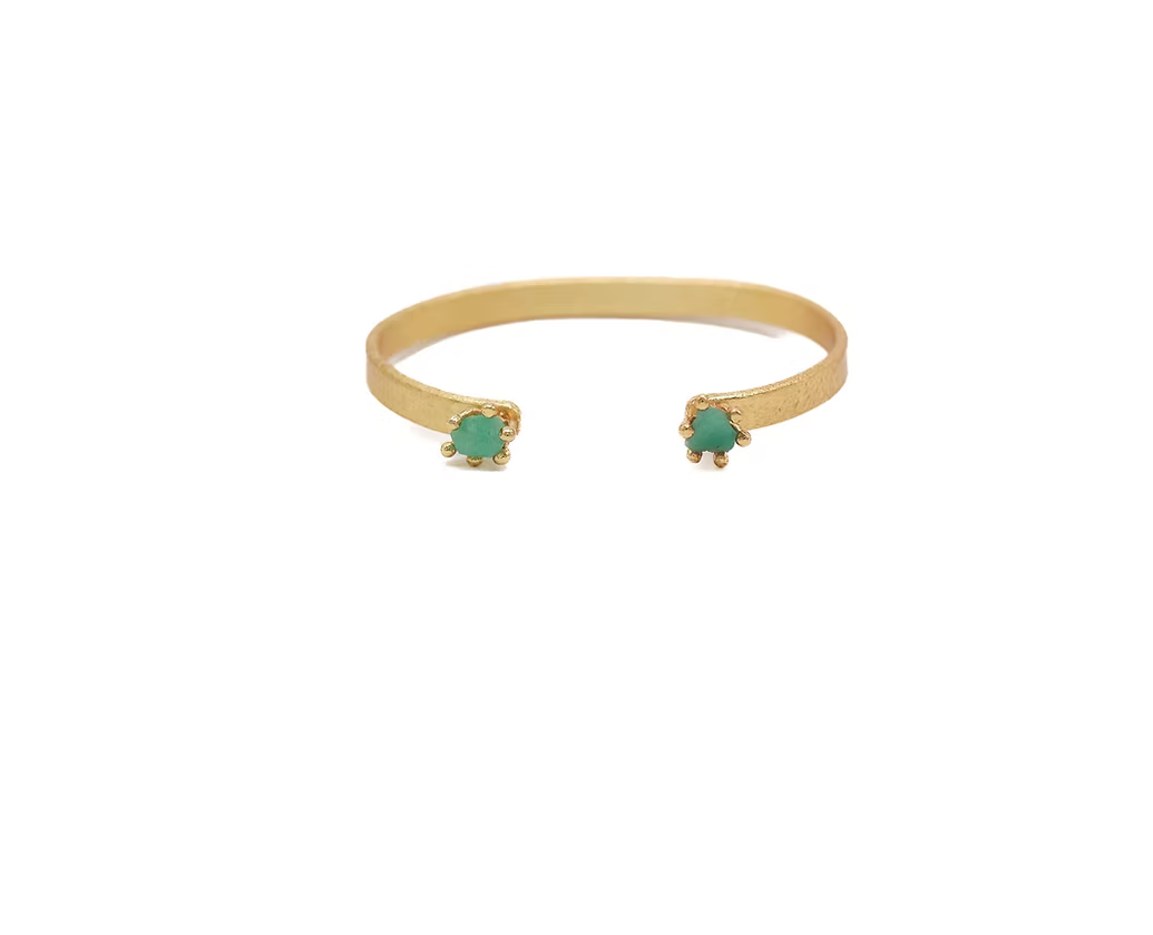 Double Bracelet with Emerald Nails