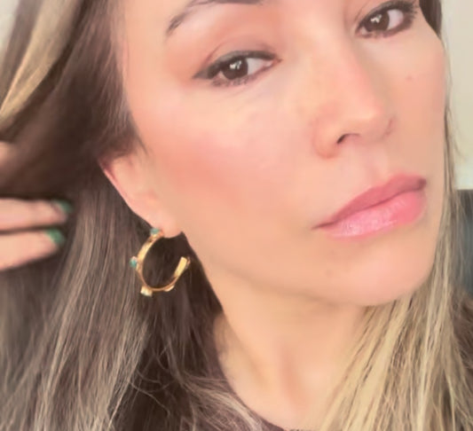 Medium flat candonga 3 cm emeralds FUSION