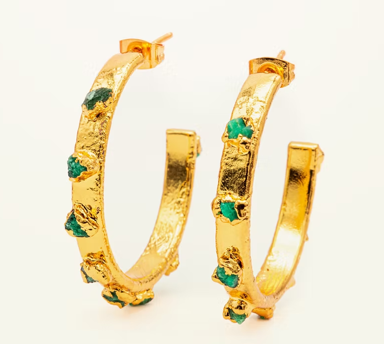Medium flat candonga 3 cm emeralds FUSION