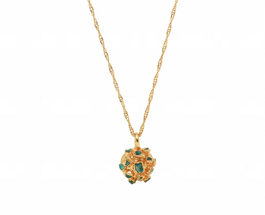 Small emerald fusion dome pendant