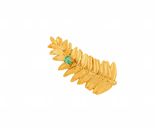 Pine Leaf Chain with Emerald