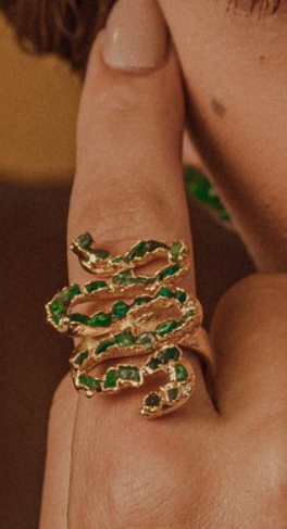 Emerald Snake Ring