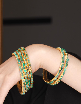 Emerald Hoop Bracelet