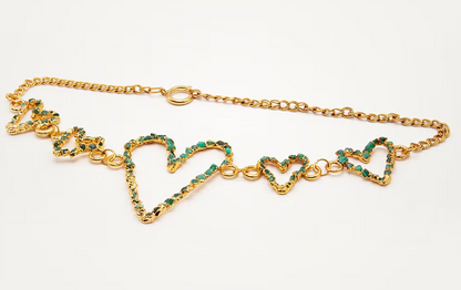 Emerald heart choker